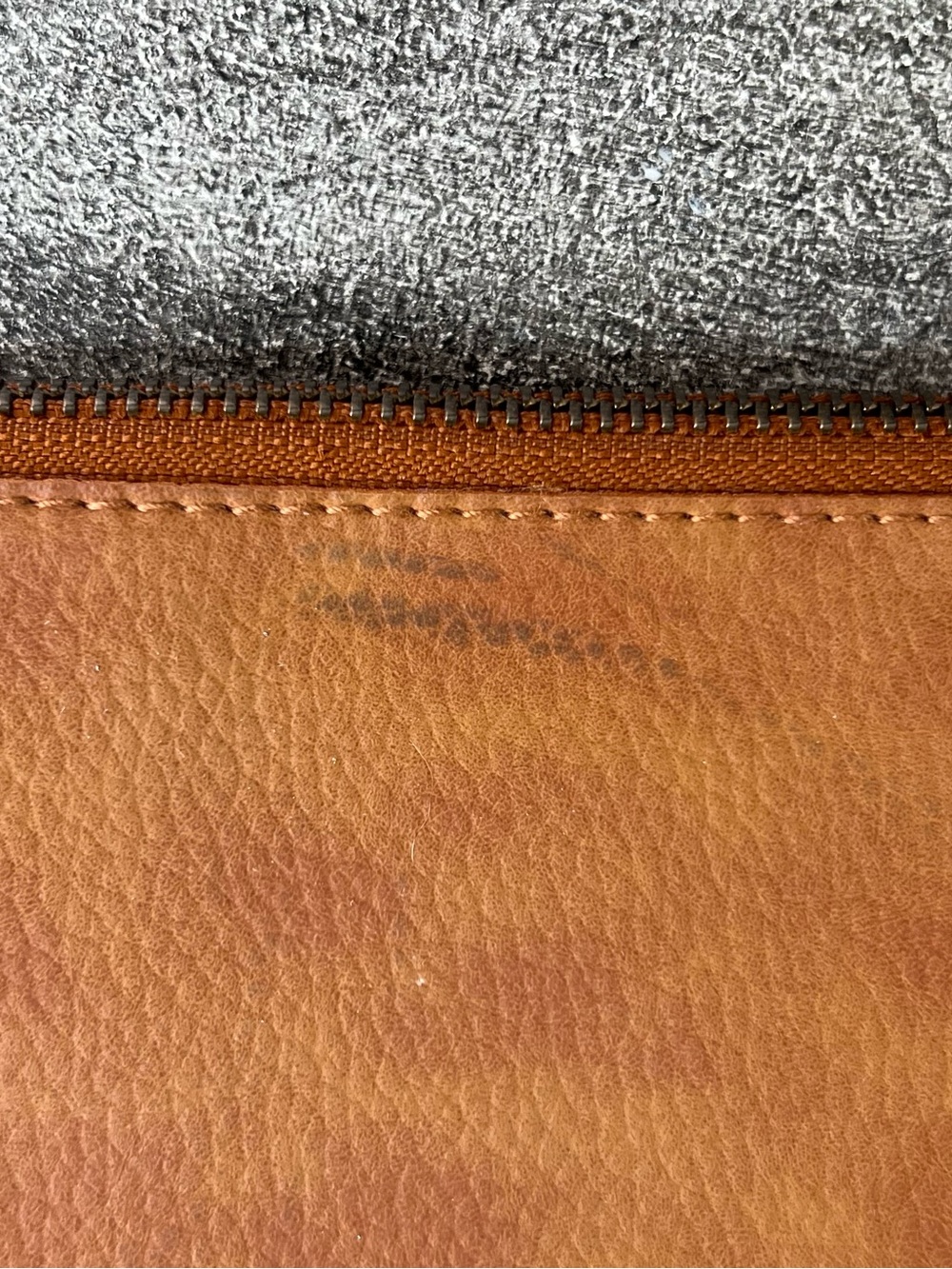 Free People Vegan Leather Wristlet Wallet | Tan Zip-Around Distressed Clutch - Picture 7 of 9